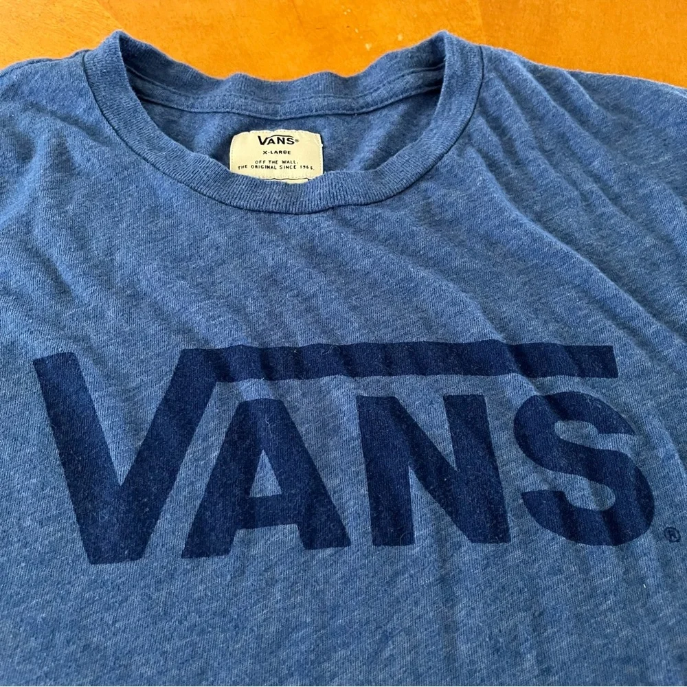 VANS Blue graphic logo T-Shirt Boys size XL - Picture 1 of 5